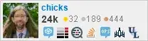 profile for chicks on Stack Exchange, a network of free, community-driven Q&A sites