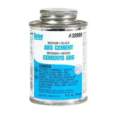 Black ABS cement for plastic part repair
