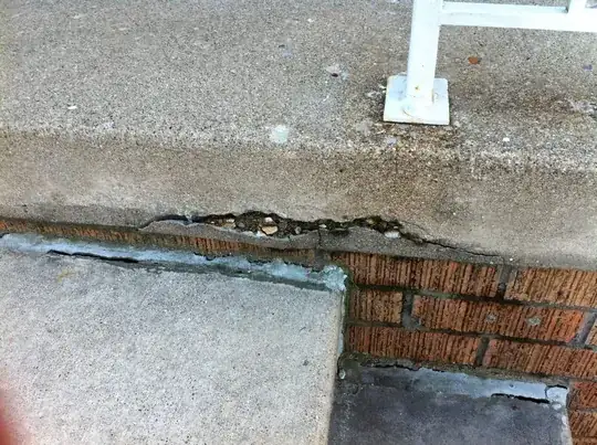 patio with broken chunk