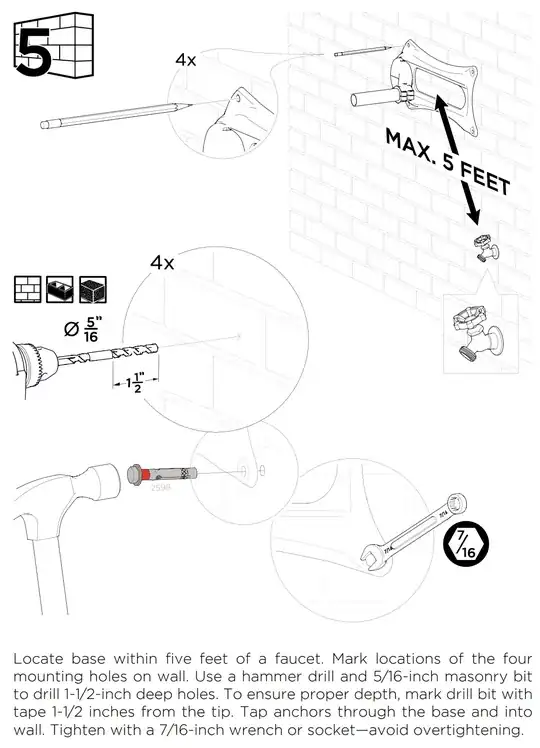 Installation instructions for a concrete wall