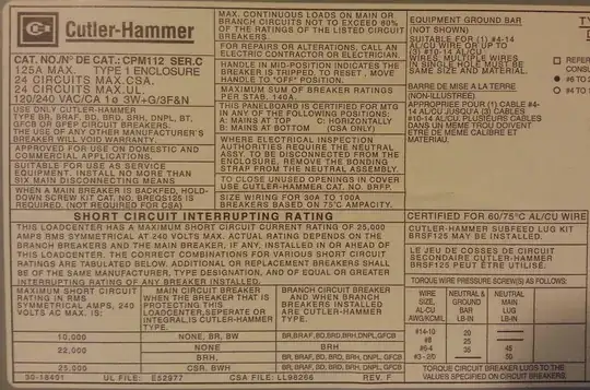 Main Panel Specs