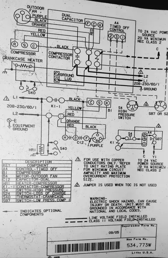 wiring diagram from inside the unit,  ref. C12