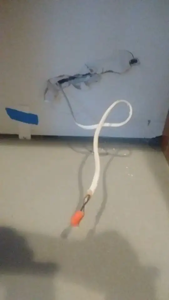 ripped drywall closeup