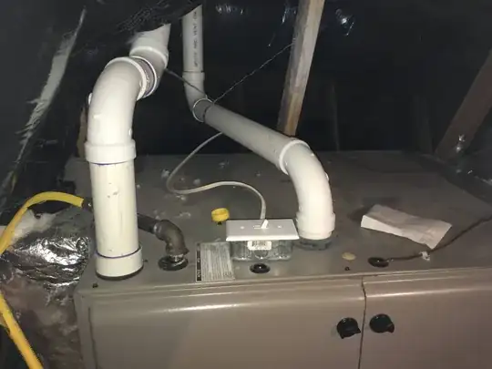 Top of furnace; note white NM cable