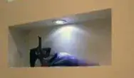 dryer hose half embedded in drywall