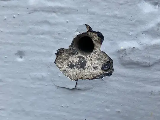 Closeup of cement hole 2