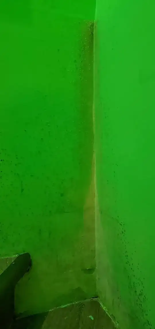 Corner like a pyramid shape wet area