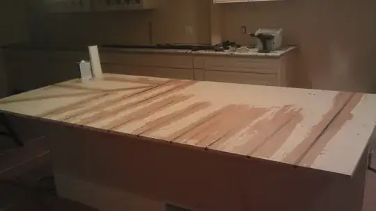 Glue applied