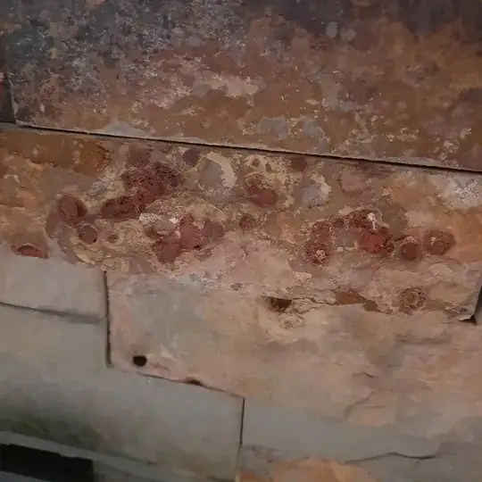 Slate with red discolouration 