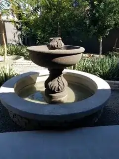 Wide shot of fountain