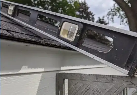 Roof edge showing pitch and extension