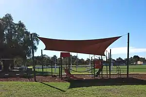 Roof covered with shade cloth