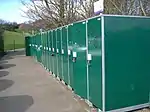 Bicycle Lockers. At Dunfermline Town Railway Station.