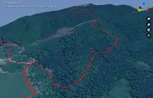 A GPX-track imported to Blender by the blender-osm addon.