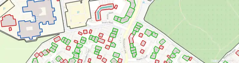 Buildings and addresses view of Cambourne in Cambridgeshire