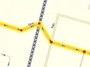 Przykładem skrzyżowania i braku skrzyżowania (patrz na opis)