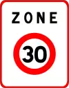B30. Entrée d'une zone à vitesse limitée à 30 km/h.