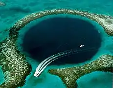 Great Blue Hole&nbsp;Great Blue Hole - a rare case of a submarine doline (mapped as natural=cave_entrance)