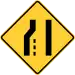 US "left lane ends" sign