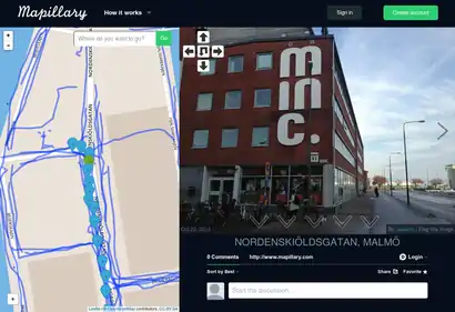 Lien Mapillary montrant le bureau de Mapillary à Malmö
