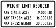 Oregon:maxaxleload=9000 lbsmaxbogieweight=16000 lbsmaxweight=30000 lbs