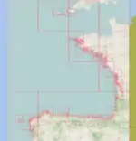 The area covered by the OpenSeaMap chart bundle 'Gulf of Biscay' as of may 2016.