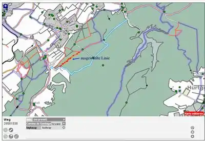Wegabschnitt angewählt