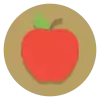 an apple on a brown background