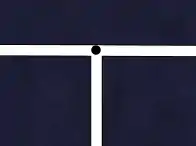 Prosty węzeł drogowy (czarna kropka w środku należy do obu białych dróg)