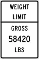 Texas:maxweight=58420 lbs(specify unit as pounds)
