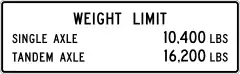 United States, Texas:maxaxleload=10400 lbsmaxbogieweight=16200 lbs