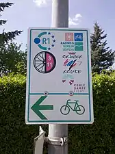 Radrouten an Zwischenwegweisern
